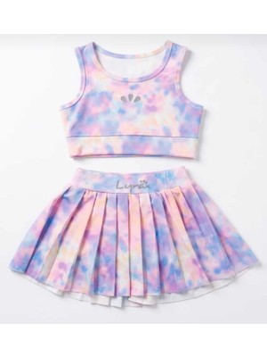 Şort Etekli Kız Çocuk Mayo Takımı