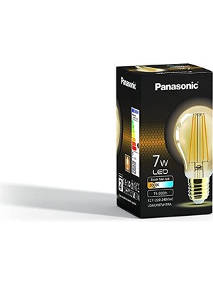 HDY Store Panasonıc E27 Fil Lamba, Sarı Işık 7W 630LM 2000K Gold
