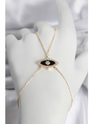 Store Mania Ieg™ Pirinç Göz Model Gold Renk Zirkon Taşlı Kadın Şahmeran - TJ-SN755