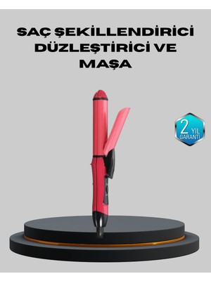Pratico Market 5 Kademeli Seramik Saç Düzleştirici – Düz Kıvırcık Mod, 26 mm Plaka, Profesyonel Saç Şekillendir