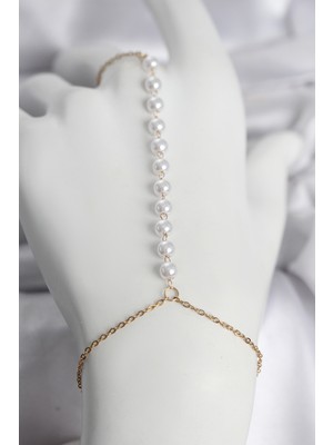 Store Mania Ieg™ 316L Çelik Gold Renk Sıralı Incili Model Kadın Şahmeran - TJ-SN744