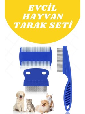 Technomark İnegöl Evcil Hayvan Tarak Seti 4'lü Bit Tarağı Ked Köpek Tüyüne Uygun
