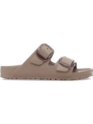 Birkenstock Kadın Arizona Eva Büyük Tokalı Çift Bantlı Terlik - Kahverengi