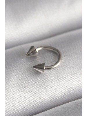 Krm 316L Çelik Gümüş Renk Halka Çivi Model Kadın Piercing Krm