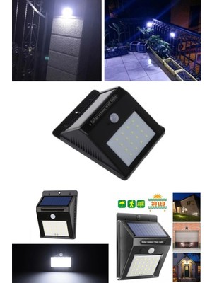 Krm Sensörlü Solar Duvar Lambası 20 Ledli Krm