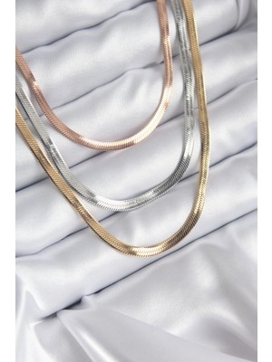 Krm 316L Çelik Mix Renk Italyan Zincir Model Kadın Kolye Krm