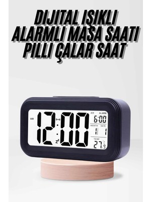 Krm Dijital Işıklı Alarmlı Çalışma Masası Ekran Pilli Çalar Saat Krm