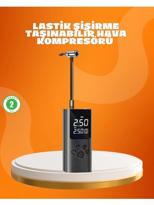 Technomark İnegöl Çoklu Valf Adaptörlü Dijital Hava Pompası