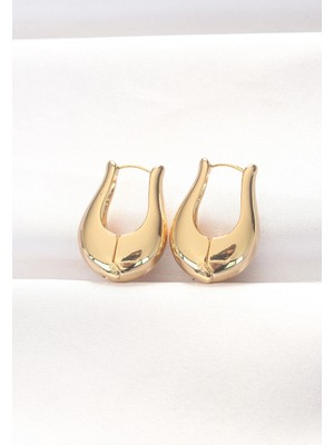 Krm Pirinç Gold Renk Bombeli Küpe Krm