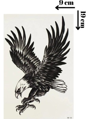 Krm Kartal Geçici Dövme Şablonu - FF037 Krm