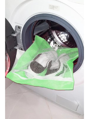 Krm Yeşil - Fermuarlı - Hassas Çamaşır Terlik  Ayakkabı Yı Filesi Büyük Boy Krm