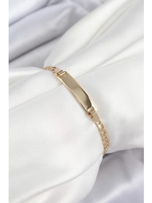 Krm Pirinç Dikdörtgen Model Gold Renk Xuping Bebek Künyesi Krm
