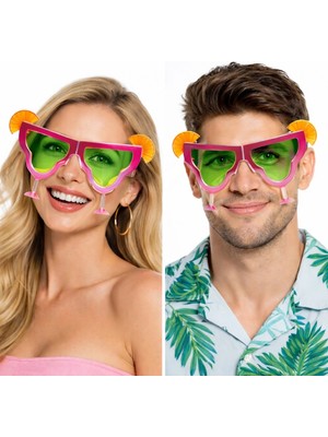 MiraLive Pembe Margarita Bardak Şeklinde Parti Gözlüğü