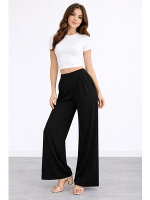 Modaplaza Kadın Bel Pileli Geniş Paça Pantolon 1312