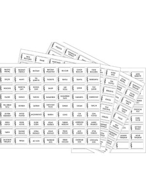 MarkEntegra Parti Tasarla 230 Çeşit Beyaz Folyo Kavanoz ve Baharatlık Etiketi - Dayanıklı ve Su Geçirmez