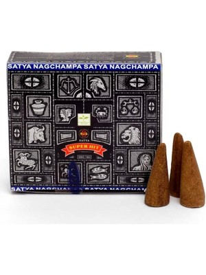 MarkEntegra Satya Nag Champa Konik Tütsü- Backflow Cones (Geri Akışkanlı)(Premium Natural Incense Cones) (7 Chakra)