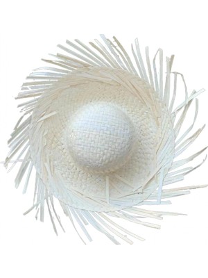 MiraLive Tropikal Parti Beyaz Hasır Hawaii Şapkası