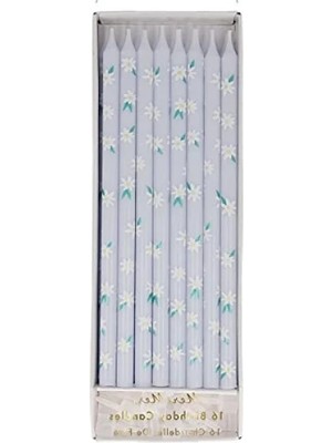 Calperia Uzun Ömürlü Papatya Desenli Mum Seti