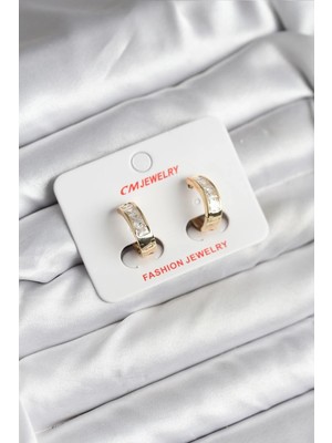 MiraLive Mey Ithalat® 14K Gold Renk Kaplama cm Kadın Küpe