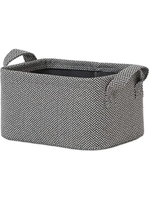 Calperia Dokulu Kumaş Sepet, Antrasit, 24 x 17 x 12 cm