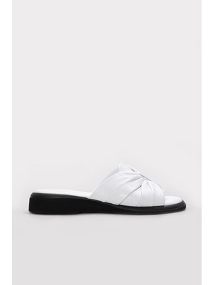 Fast Step Hakiki Deri  Kadın Düz Terlik 227ZA2561