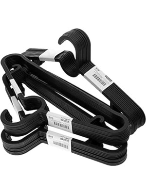 Calperia Hafif Plastik Elbise Askısı Seti - 30'lu Siyah Set, 39 cm