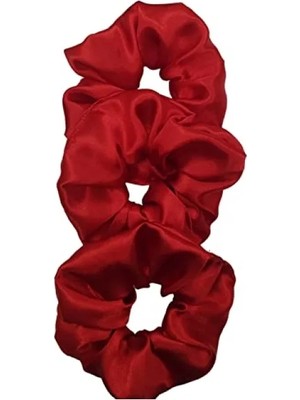 Calperia Saten Saç Tokası 3'lü Set - Kırmızı