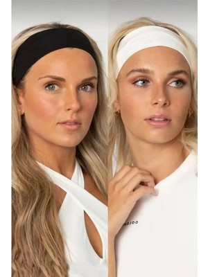 Calperia Kadınlar Için Beyaz Pamuklu Saç Bantı ve Toka Seti