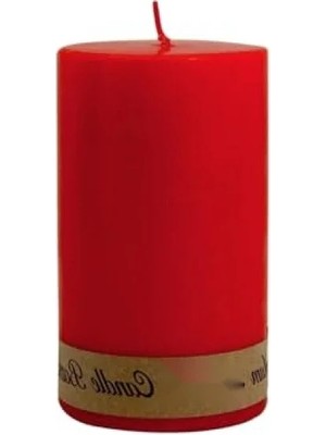 Calperia Silindir Şeklinde Kırmızı Mum, 7 x 12 cm Boyutlarında