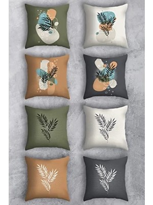 Calperia 43X43 cm Çift Taraflı Baskılı Kırlent Kılıfı Seti (8 Adet)