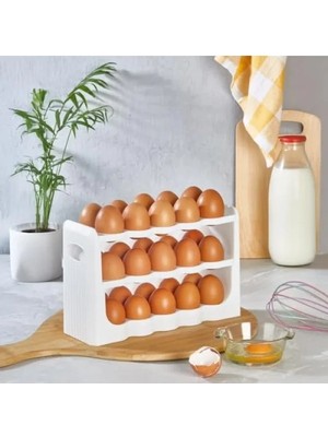 Calperia 30 Yumurta Kapasiteli Şeffaf Buzdolabı Raf Düzenleyici