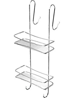 Calperia 2 Katlı Krom Duş Rafı Sabunluk - 11X25X60 cm