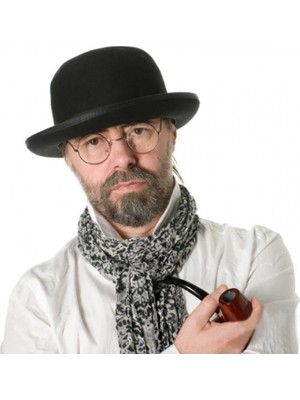 MiraLive Siyah Renk Yetişkin Boy Retro Bowler Derby Şapkası 58 cm