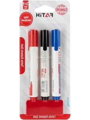 Calperia 3'lü Beyaz Tahta Kalemi Seti + Silgi Hediyeli