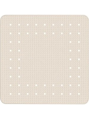 Calperia Kaymaz Vantuzlu Bej Duş Paspası - 54 x 54 cm