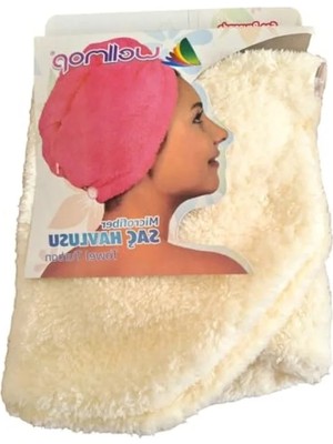 Calperia Ekran Renkli Saç Havlusu - Ekru