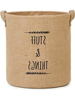 Calperia Jüt Silindir Sepet - 30X31 Cm, Dekoratif ve Şık