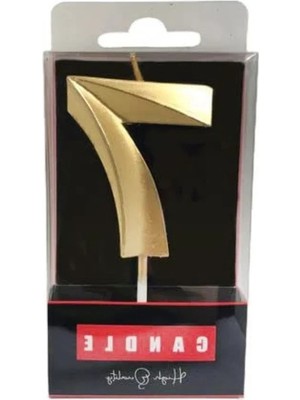 Calperia Kristal Desenli Altın Pasta Mumu - 7 Yaş