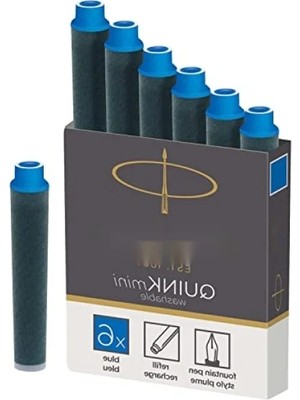 Calperia Kısa Dolma Kalem Kartuşu, Mavi Renkli, 6'lı Paket