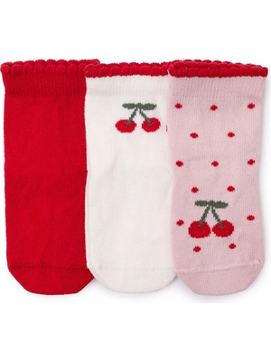 Hellobaby Kız Bebek 3lü Soket Çorap Meyve Baskılı