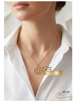 Sphere Jewelry Spiral Gold Çelik Kolye