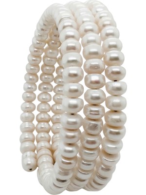 Zümrüt Sarraf Ayarlanabilir Doğal Inci Sarmal Bileklik