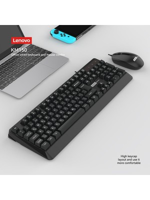 Lenovo KM150 Kablolu Klavye Mouse Set Q Türkçe Siyah 870042256