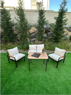 Dekoport Kutay Balkon, Bahçe, Cafe Metal Koltuk Takımı 2 1 1 Masalı