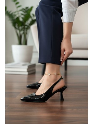 Enoch Kadın Ince Kadeh Topuklu Sivri Burun Slingback Ayakkabı