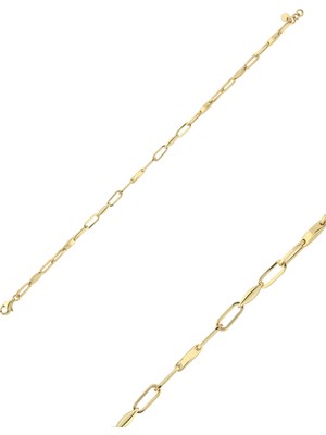 Zümrüt Sarraf 14 Ayar Altın Ataç Zincir Bileklik