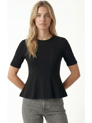 Ritnice Kadın Ella Siyah Peplum Bluz