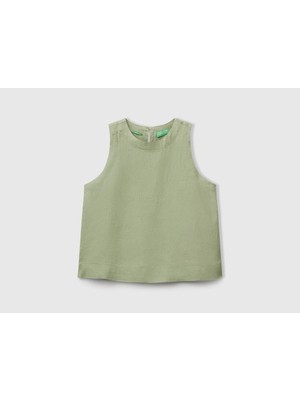 United Colors Of Benetton %100 Keten Kolsuz Bluz Model Kodu: 5BMLDQ0BU26K