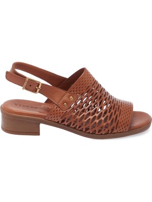 Tergan Taba Hakiki Deri Kadın Sandalet - K25Y1SN67928-A29