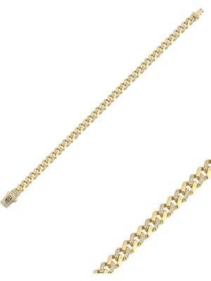 Zümrüt Sarraf 14 Ayar Altın Taşlı Gurmet Bileklik